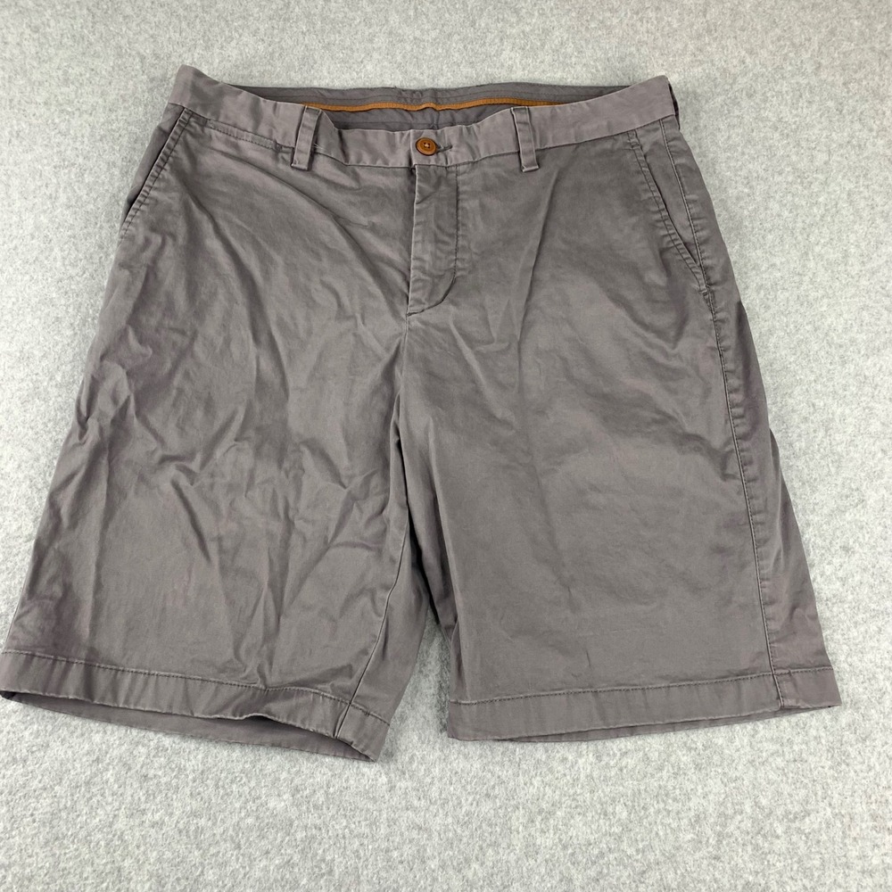 Tommy Bahama Shorts Mens 36 Gray Boracay Flat Front Chino Cotton Sateen Casual
